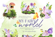 Hand-Painted My Fairy World Clipart, a Person Illustration by ArtCreationsDesign (Thumbnail 2 of 15)