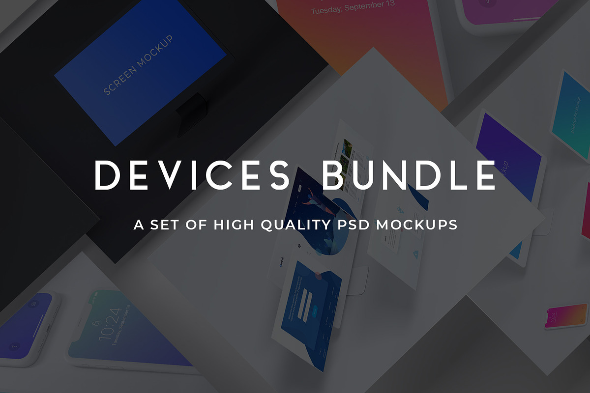 Apple Devices Mockups Bundle, a Mac Mockup by Designrepos (Photo 1 of 9)