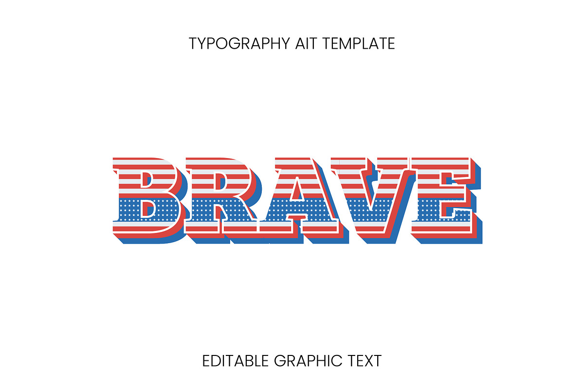 USA Flag Layered Text Effect
