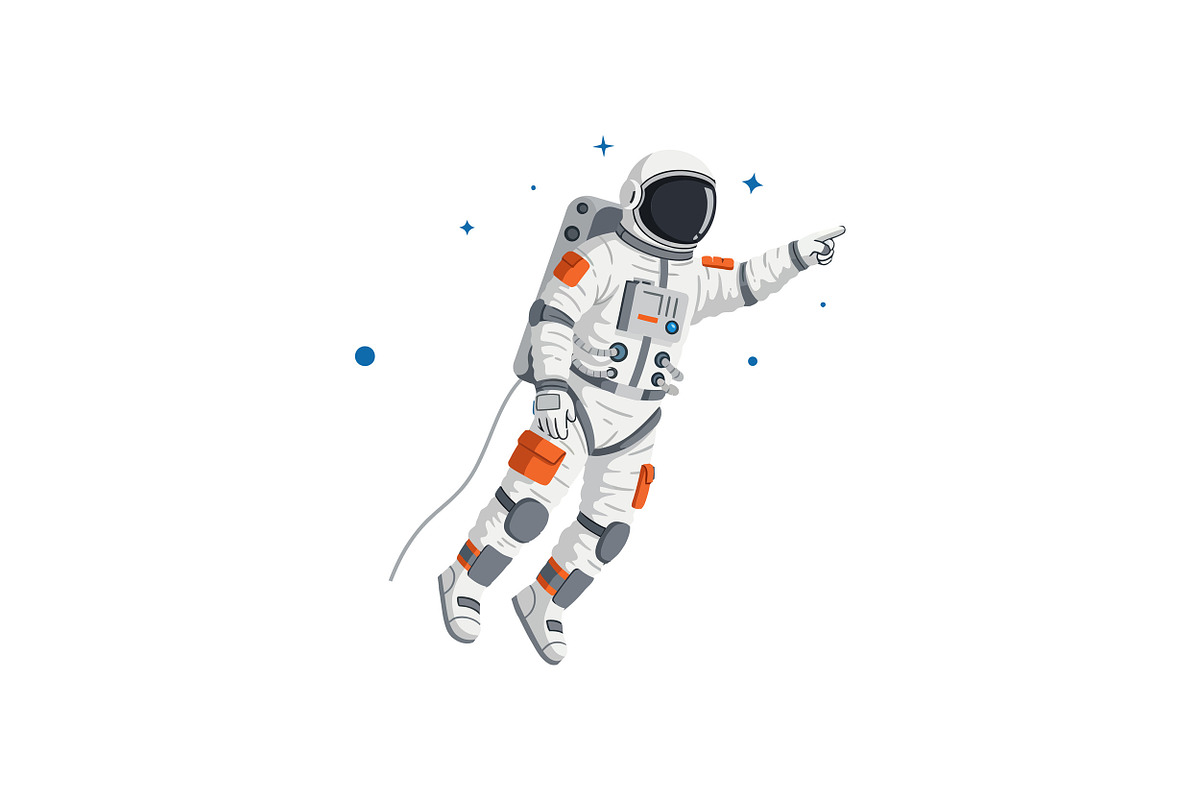 Astronaut in a white space suit floa, an Illustration by designvectx