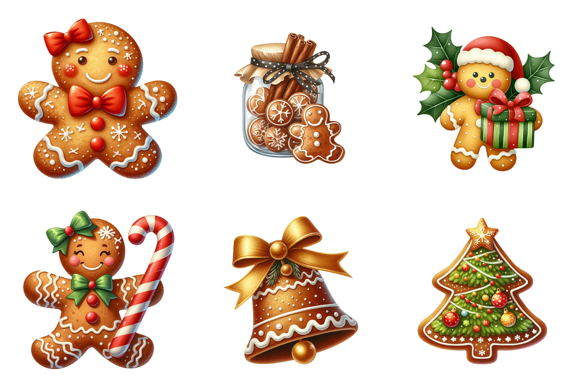Cute Christmas Gingerbread Man Png, an Illustration by SinaCreation (Photo 4 of 7)