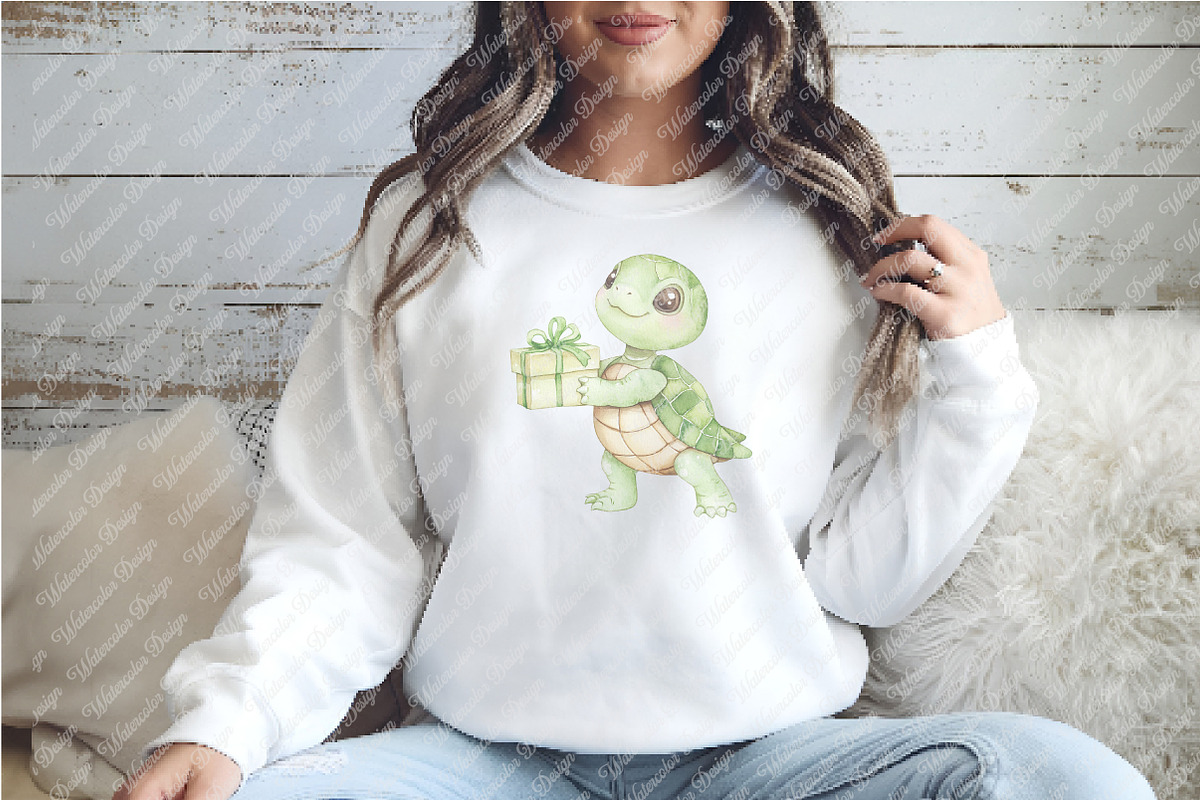 Watercolor Baby Turtle Clipart, an Illustration by Watercolor design (Photo 12 of 12)
