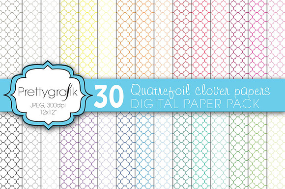 Quatrefoil clover digital paper preview 4