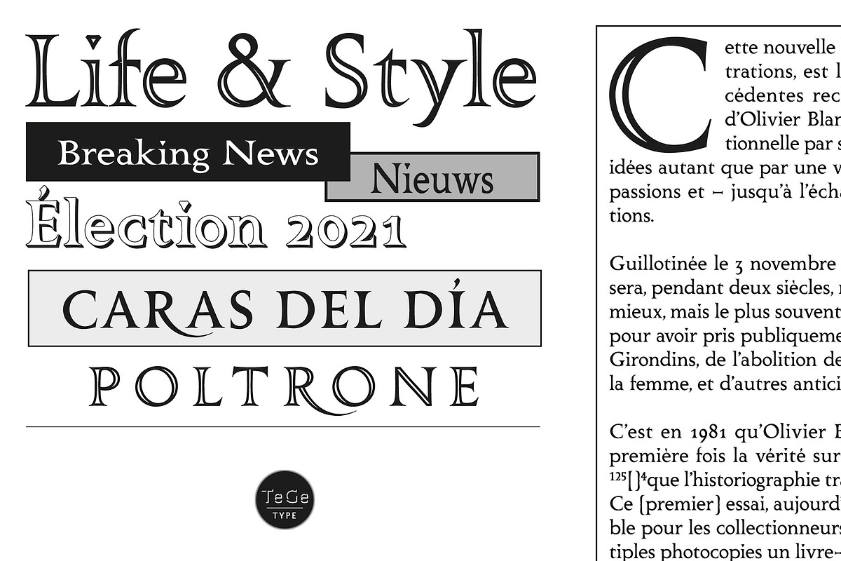 Poltrone, a Serif Font by TeGeType foundry (Photo 4 of 7)