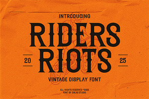 Riders Riots - Vintage Display Font