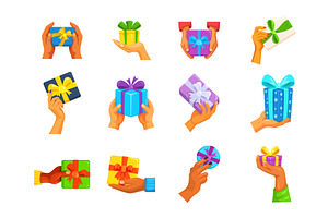 Hands holding gift boxes. Gifts, an Object Illustration by Stock-Smart-Start