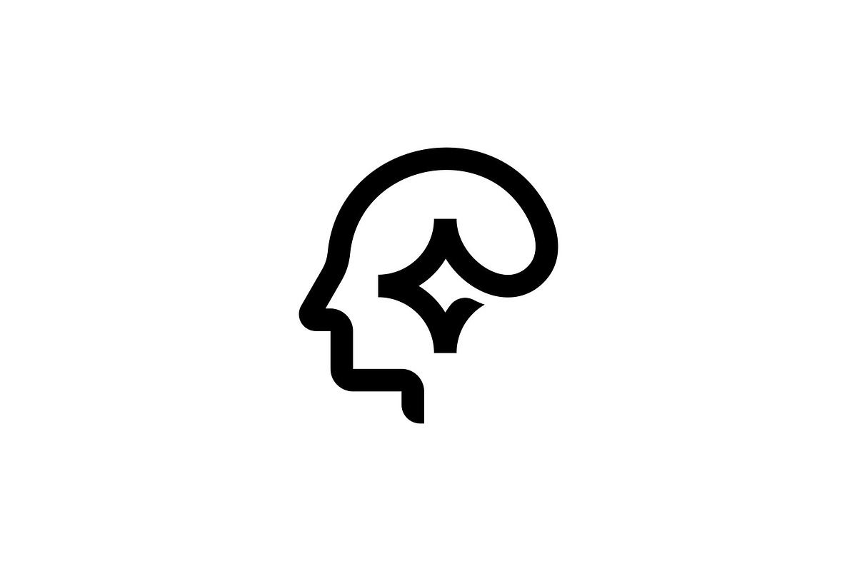 Human Head Star Spark Tech Logo, a Branding & Logo Template by Buqancreative (Photo 1 of 4)