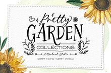 Pretty Garden Font Trio with Doodle