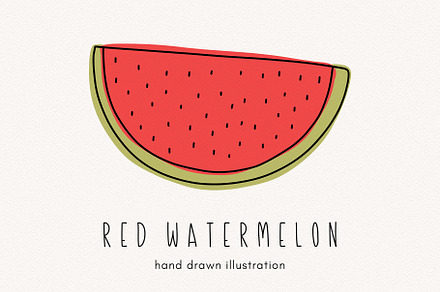 Red watermelon clipart illustration