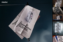 Editorial Folded Poster Mockup Set by  in Products