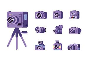 Photography Camera Illustration Set, a Templates & Theme by studiogstock