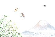 Japanese ink painting sumi-e. Birds., an Animal Illustration by Elina_Li (Thumbnail 20 of 25)