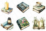 Watercolor Book Lover Clipart Bundle, an Illustration by DreamPrint404 (Thumbnail 5 of 7)