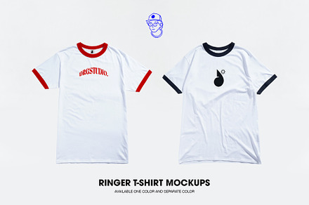 Ringer T-shirt Mockups, a Shirt Mockup by DRGSTUDIO