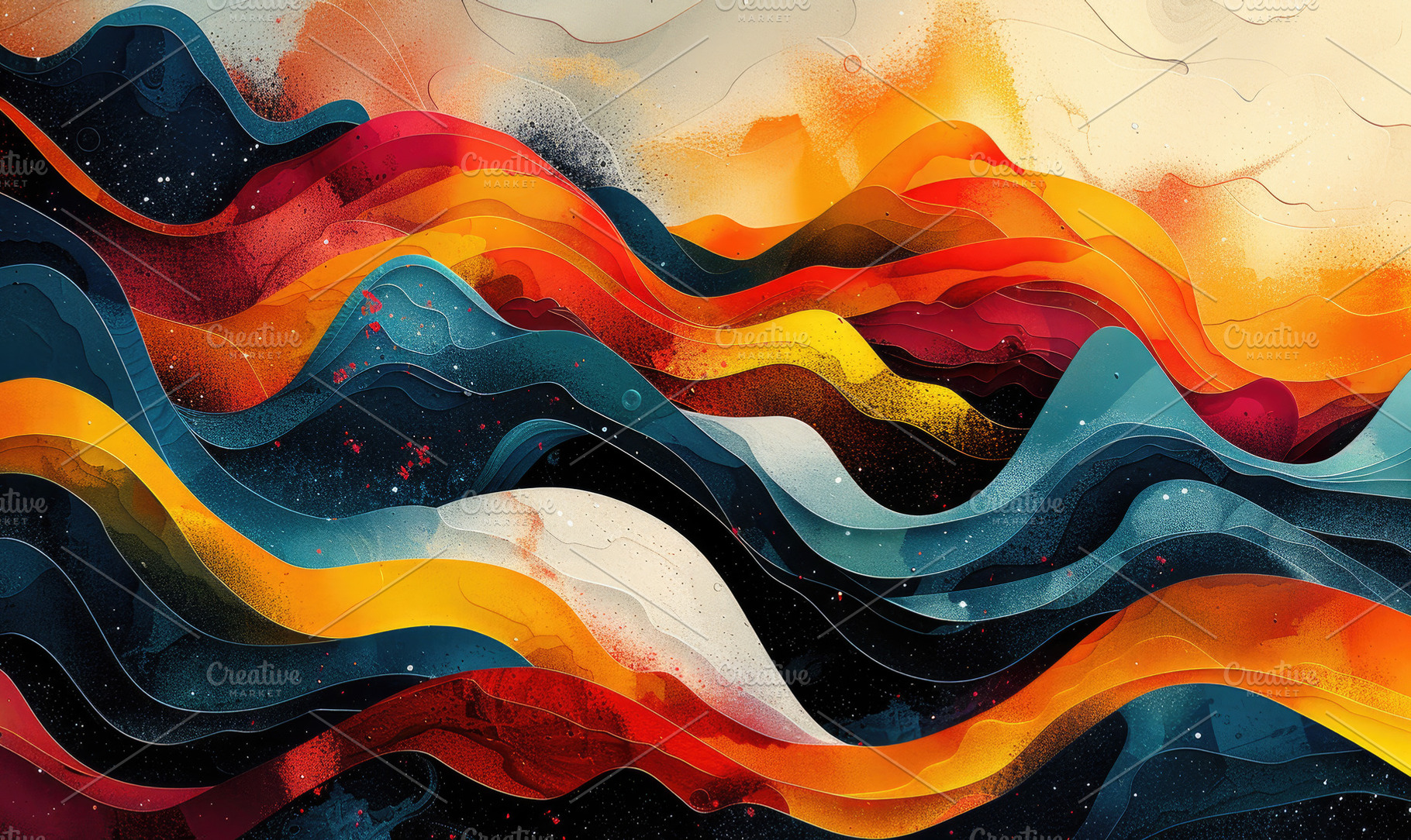 Colorful digital art featuring flowi, a Photo by LOGOCREATIVE