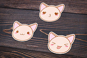 Cute vector kawaii cat muzzles, an Emoji Icon by MaryHat Shop (Thumbnail 1 of 2)