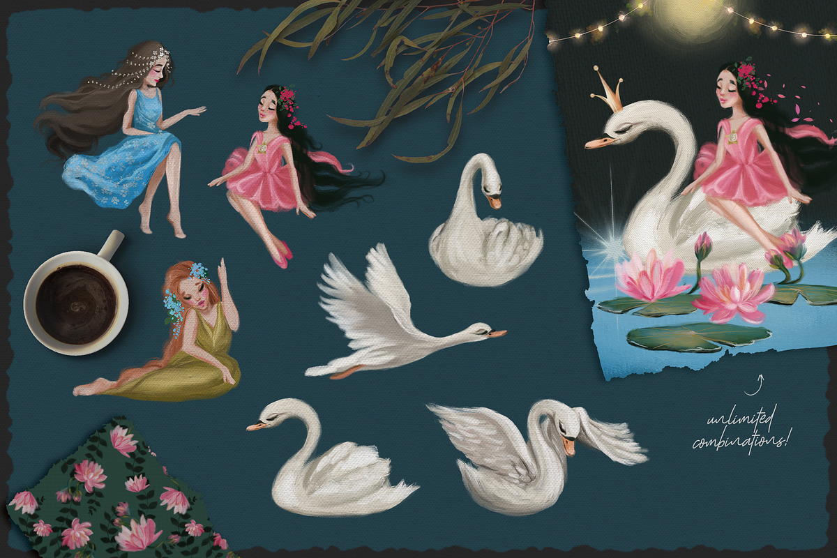 Enchanted Swan Lake, an Animal Illustration by Anna Babich (Photo 7 of 8)