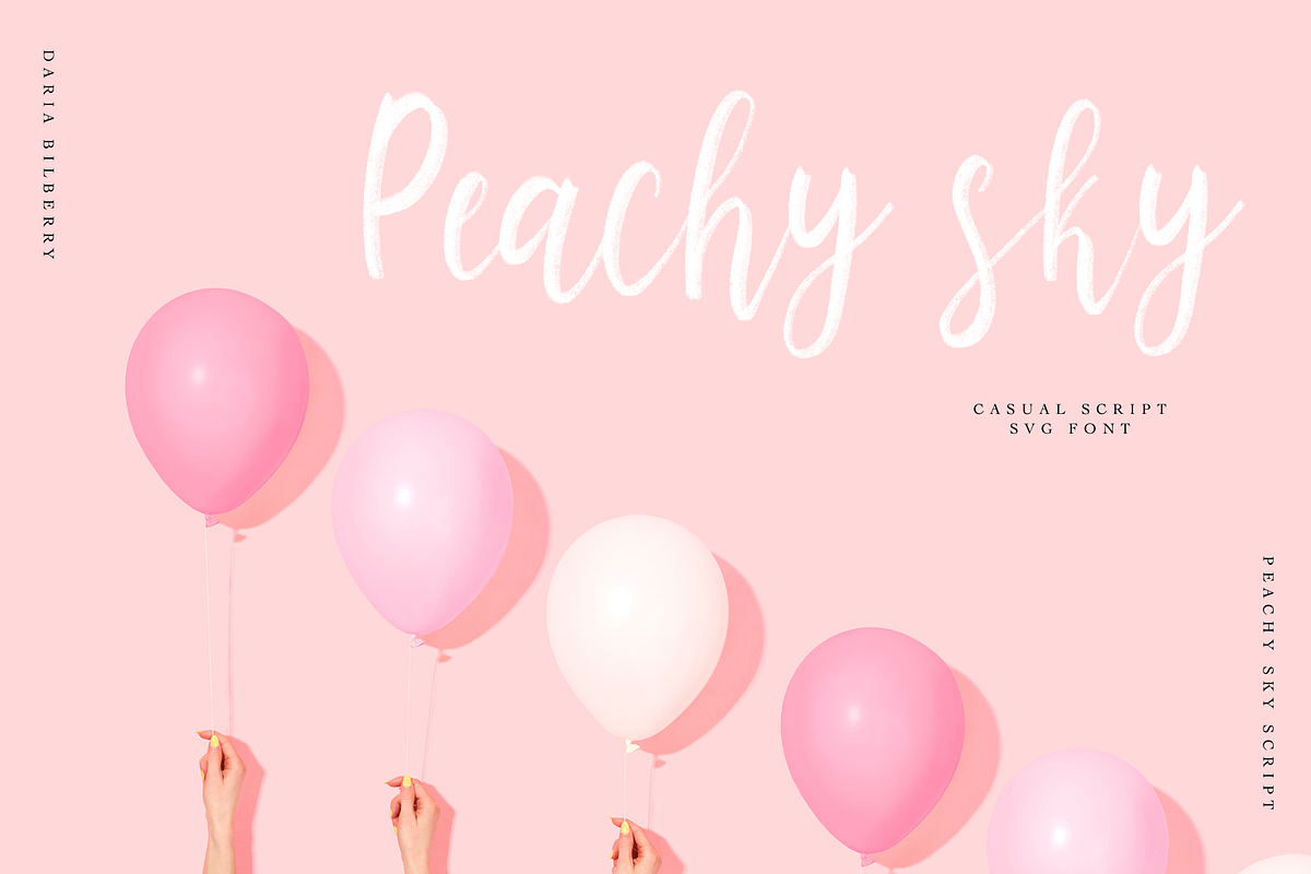 Peachy sky SVG casual script