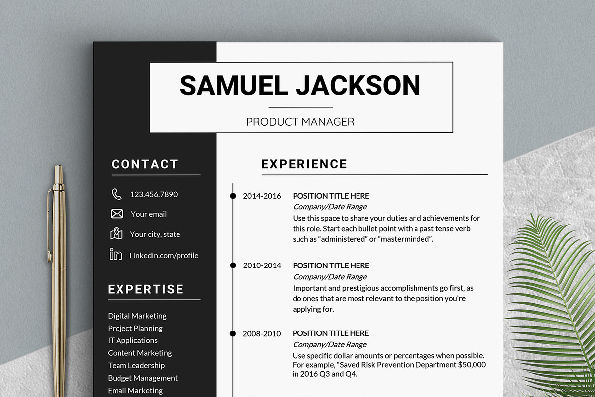 Word Resume Template - CV Design, a Resume Template by LevelUpResume (Photo 1 of 5)
