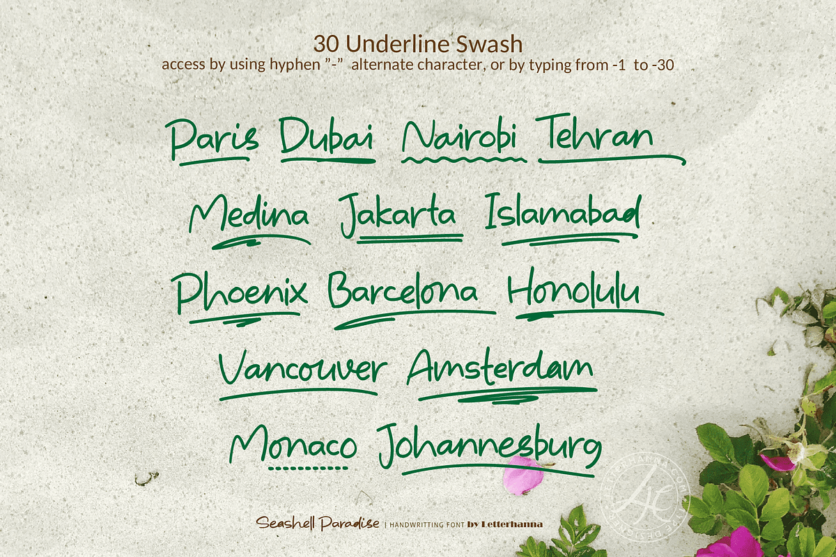 Seashell Paradise, a Handwritten Font by Letterhanna Studio (Photo 8 of 15)