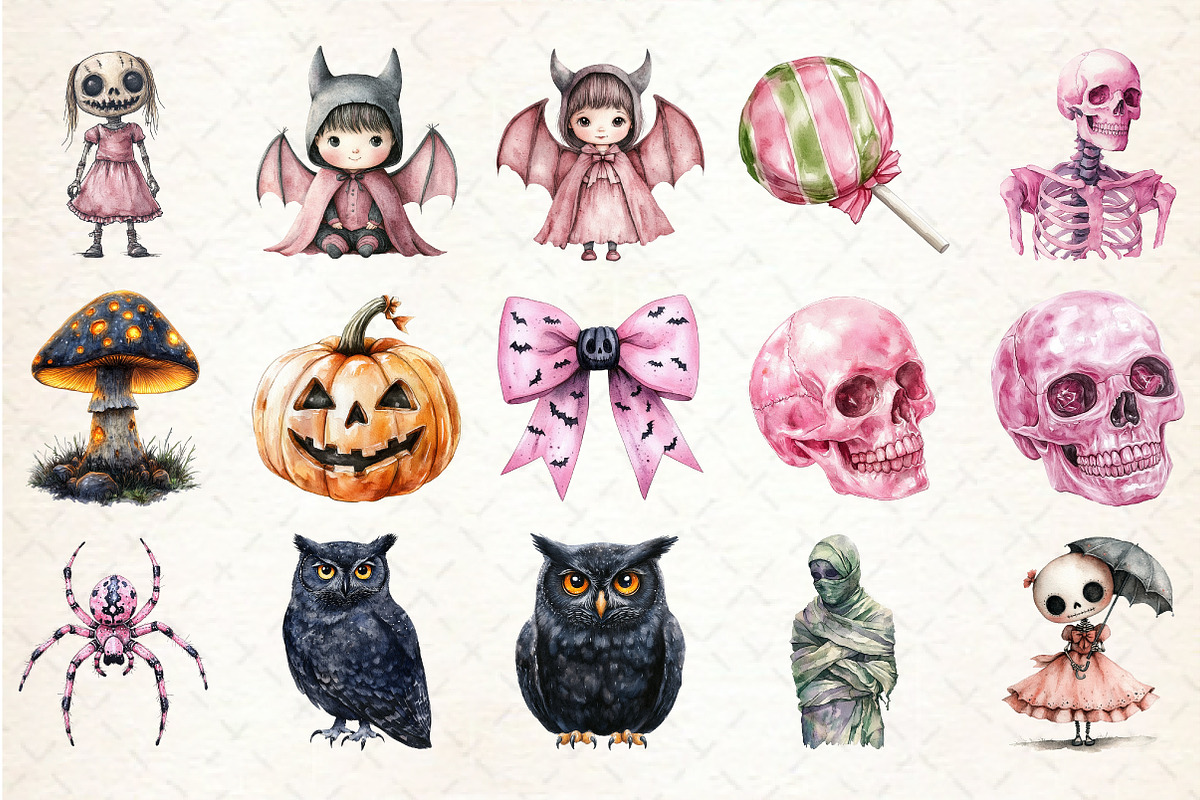 Halloween Clipart Bundle, a Seasonal Illustration by Rose Art (Photo 3 of 7)
