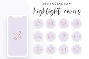 200 Instagram Story Highlight Icons, a Social Media Template by Blog&Glow (Thumbnail 1 of 4)