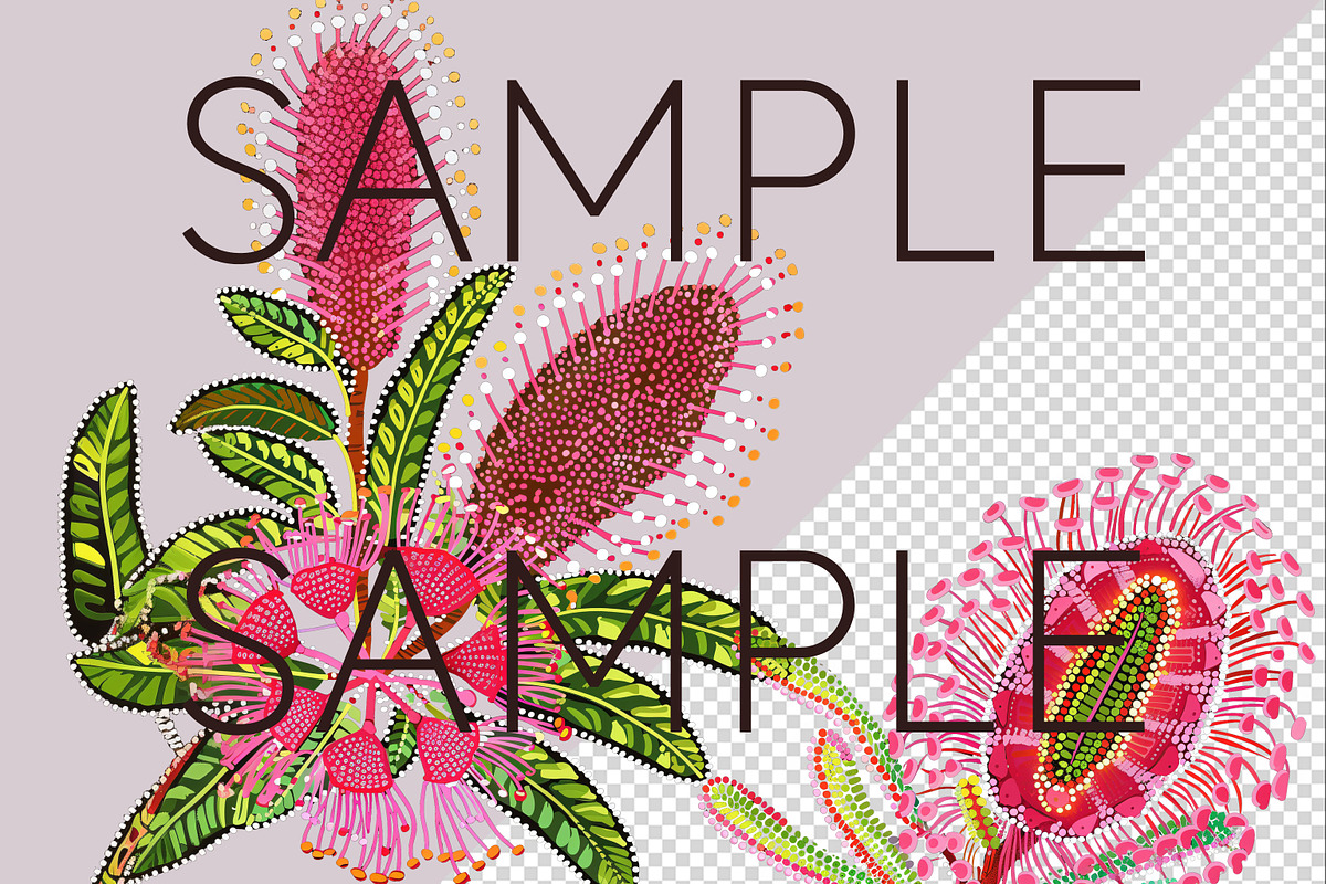 Aboriginal Style Flower Clipart PNG, a Decorative Illustration by Pawcasso's Portraits (Photo 4 of 9)
