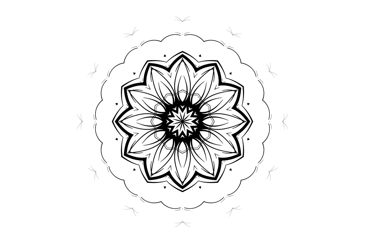 Modern Black and White Mandala Pack, a Decorative Illustration by NJ Himel (Photo 47 of 101)