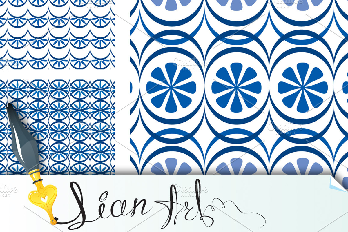 Set of 8 seamless patterns