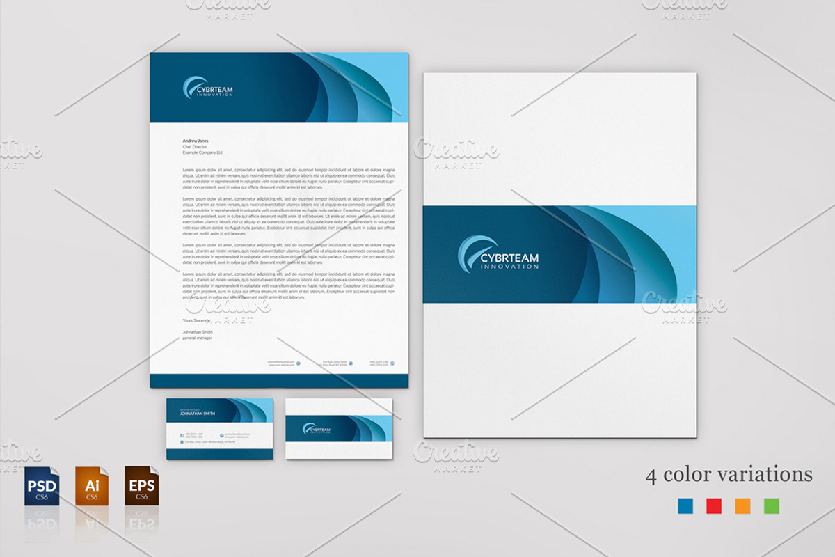 Corporate Business Card & Letterhead, a Stationery Template by BettyDesign (Photo 1 of 7)