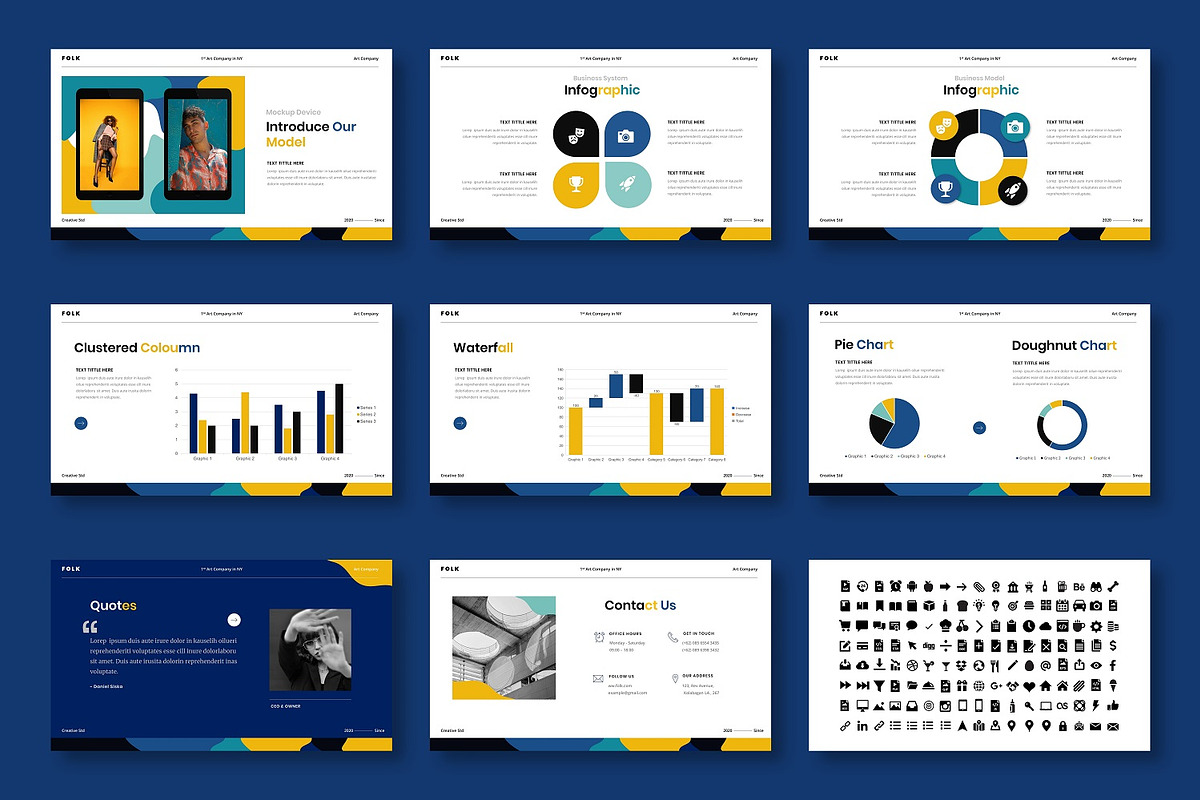 Folk – Creative Business PowerPoint, a Presentation Template by Dens Creative Studio (Photo 5 of 6)