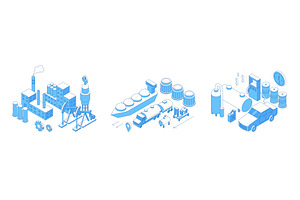 Oil industry concept. Extraction oil, an Illustration by Valerie Bodnar