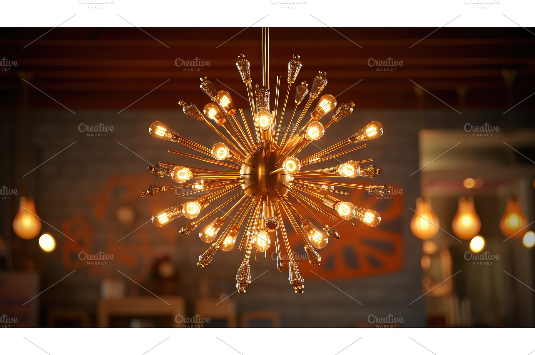 pendant starburst retro ai generated, an Arts & Entertainment Photo by pikepicture