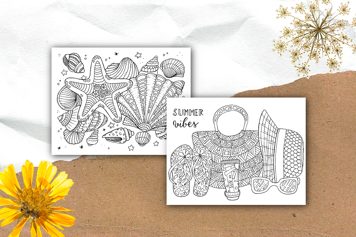 Summer Coloring Pages. Vocation, an Illustration by ChristinaDesigns (Photo 2 of 4)
