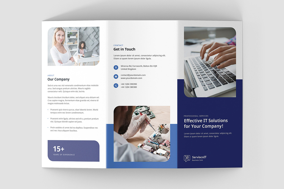 IT Service Brochure Trifold Template, a Brochure Template by artbart (Photo 3 of 10)