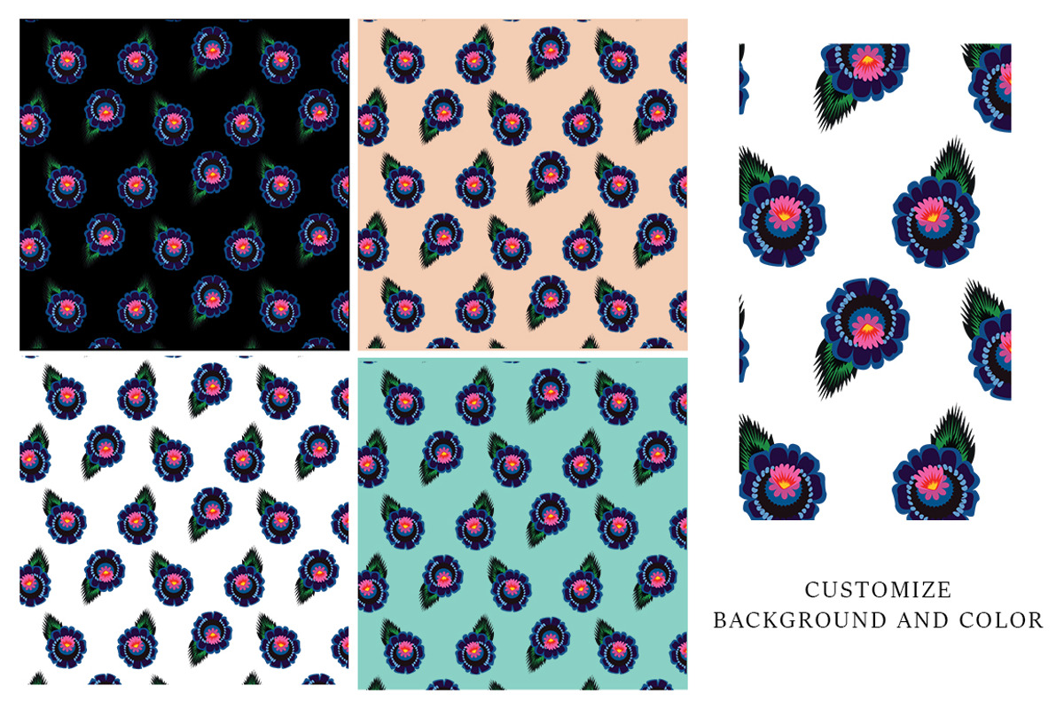 Polish Mexican Floral Pattern Pack, a Pattern Graphic by Design Unique (Photo 8 of 13)
