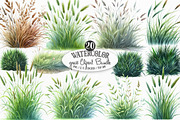 Watercolor Grass Clipart, an Illustration by Designking (Thumbnail 1 of 4)