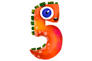 Cute Monster Numbers Clipart Set PNG, an Education Illustration by the_myro (Thumbnail 3 of 12)