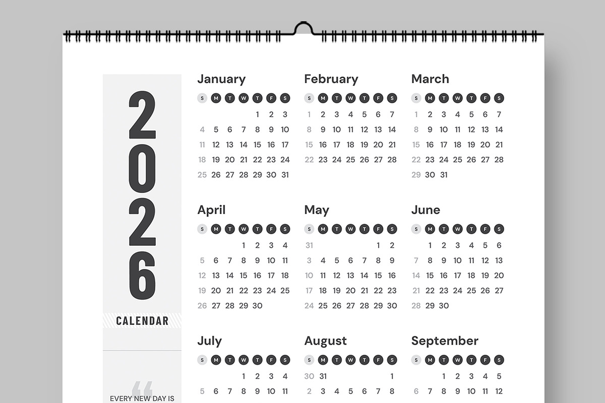 Minimal Calendar for 2026 to 2028, a Stationery Template by ContestDesign (Photo 2 of 4)