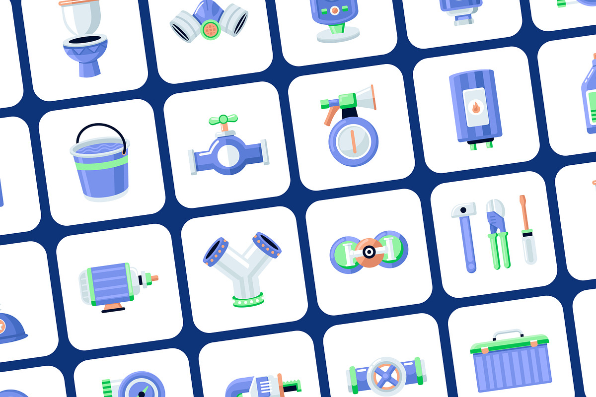 Plumbing Icon Art Set, a Work Illustration by Creative Stall (Photo 5 of 8)