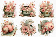 Whimsical Floral Undersea Clipart, a Seasonal Illustration by Craft Nest (Thumbnail 3 of 10)