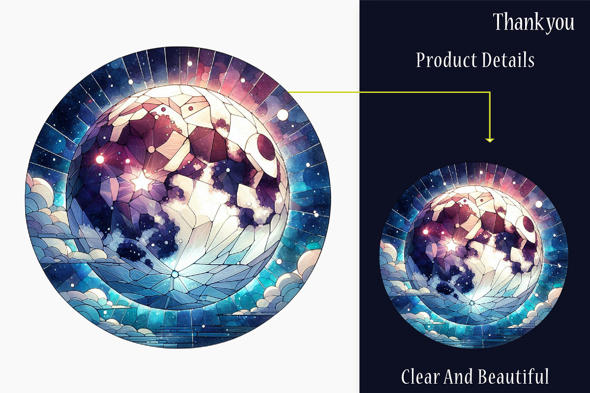 Round Moonlit Nights Stained Glass, a Graphic by designcity5 (Photo 4 of 5)