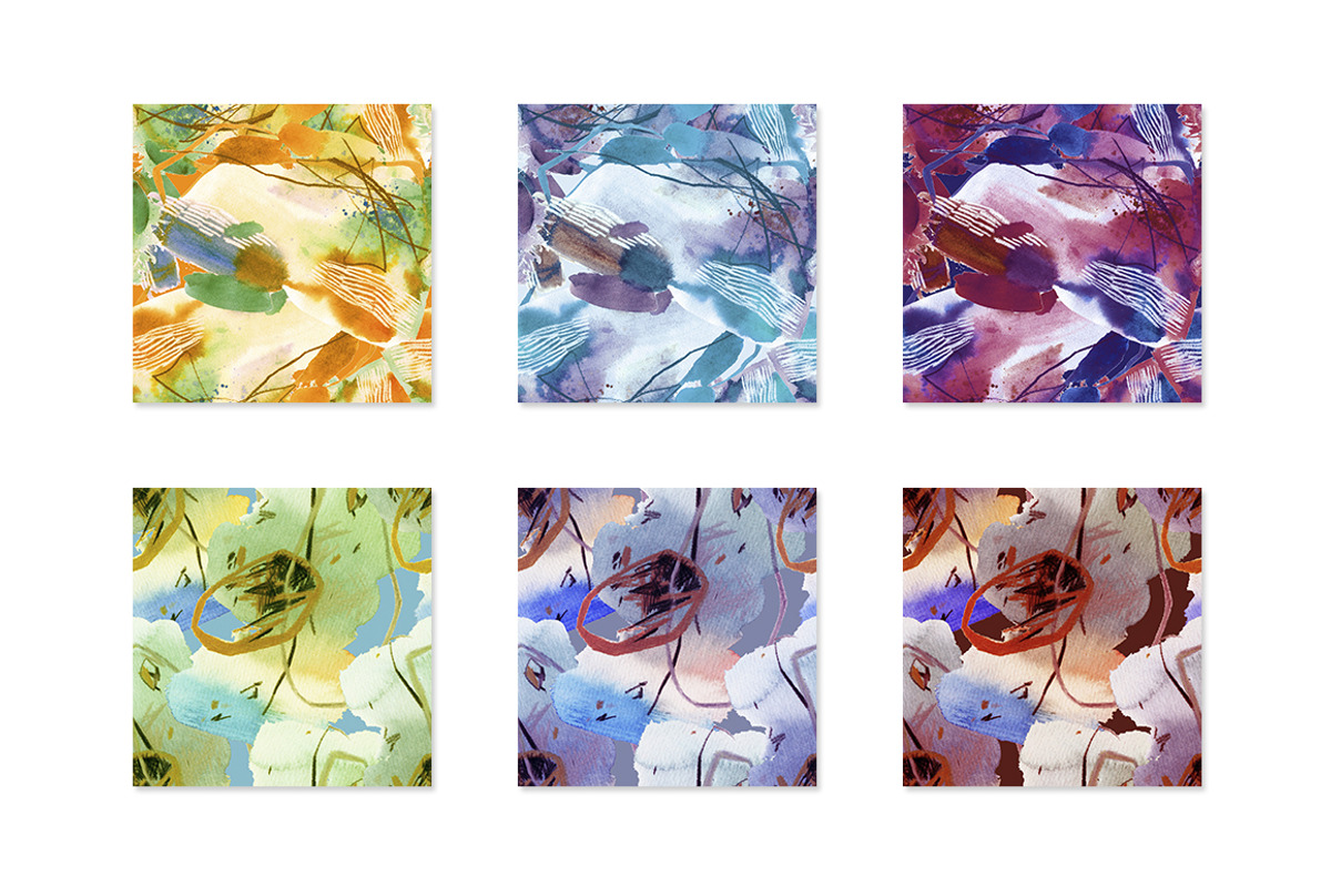Abstract Watercolor Patterns Set, a Pattern Graphic by GALAKAM (Photo 10 of 15)