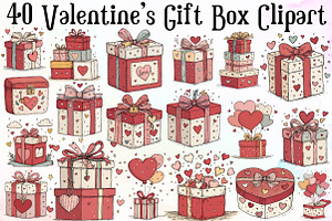 Whimsical Valentine s Gift Box Clipa, an Illustration by Sublimation Artist