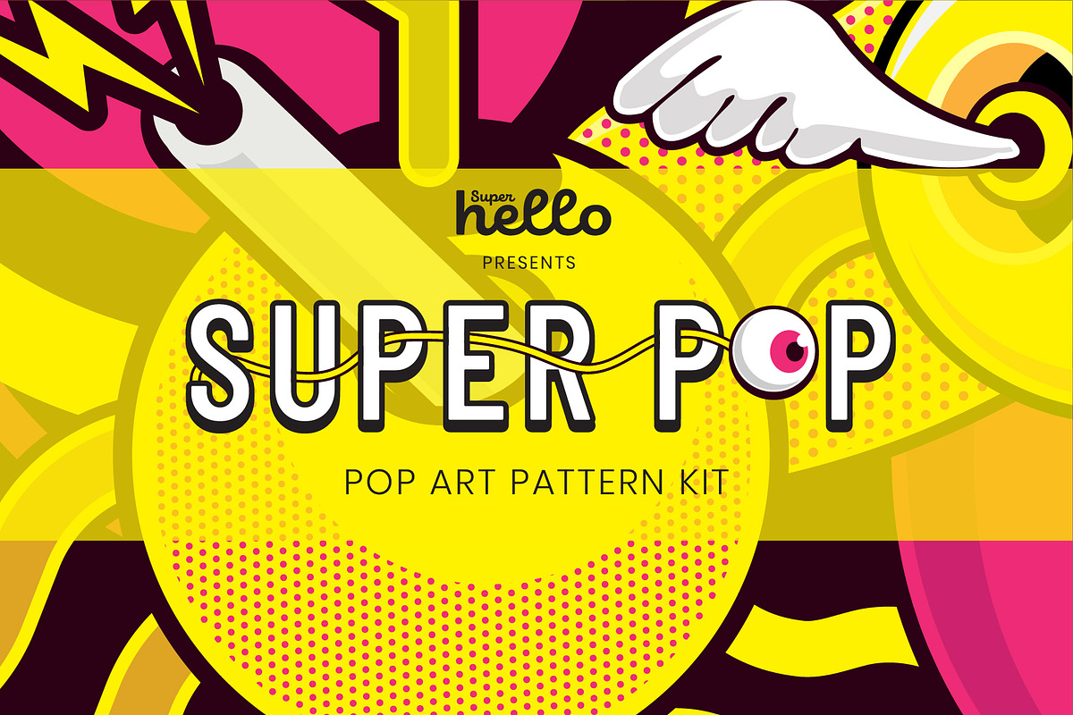 Super Pop - pop art pattern kit, a Pattern Graphic by Super Hello (Photo 1 of 5)
