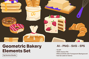 Geometric Bakery Elements Set, an Object Graphic by Gumico Studio.