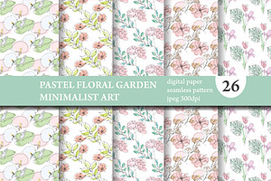 26 Floral Seamless Patterns Set