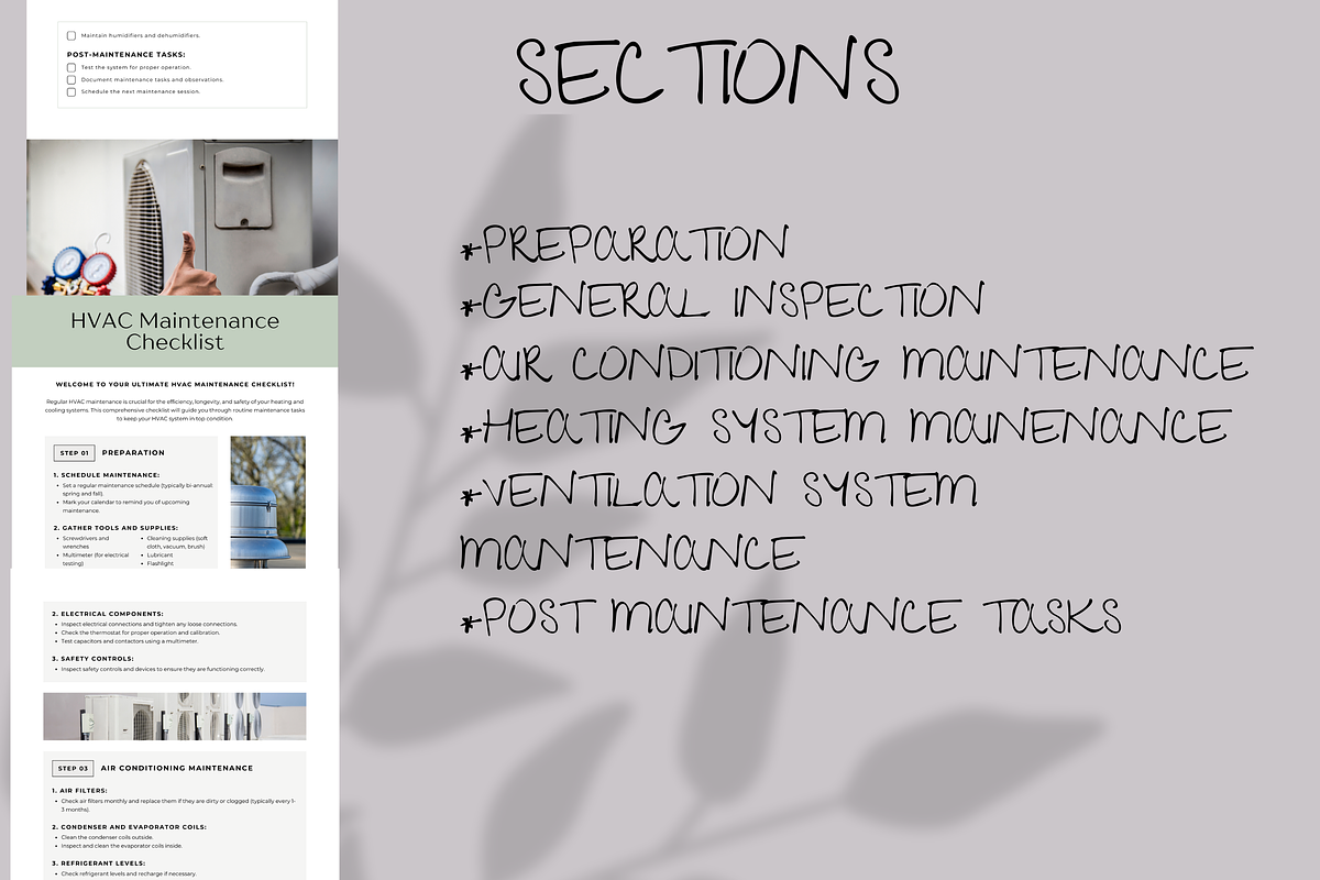 HVAC MAINTENANCE CHECKLIST TEMPLATE, a Brochure Template by Daring Digies