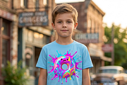 Kawaii Rainbow Donut Splash, a Shirt Mockup by Vector Stall (Thumbnail 8 of 15)