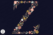 Floral letters, monogram, floral GZF, a Decorative Illustration by GrafikBoutique (Thumbnail 2 of 3)